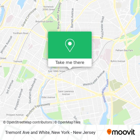 Tremont Ave and White map