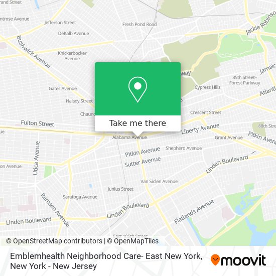 Mapa de Emblemhealth Neighborhood Care- East New York