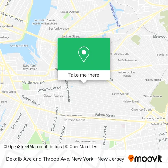 Dekalb Ave and Throop Ave map