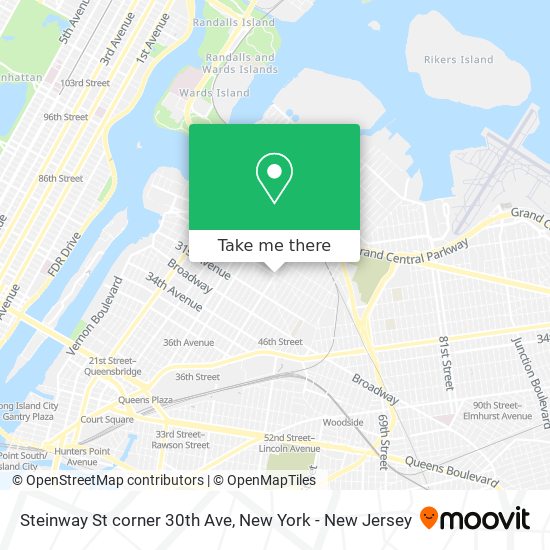 Mapa de Steinway St corner 30th Ave