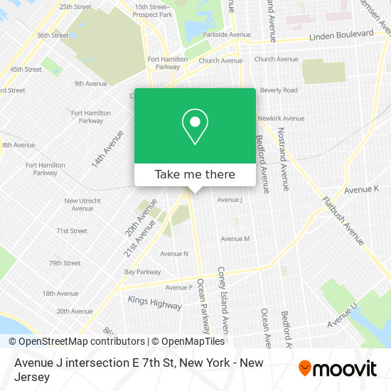 Avenue J intersection E 7th St map