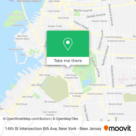 14th St intersection 8th Ave map