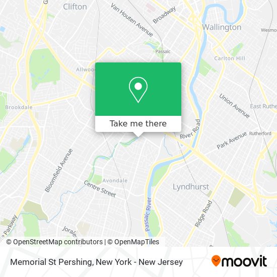 Memorial St Pershing map