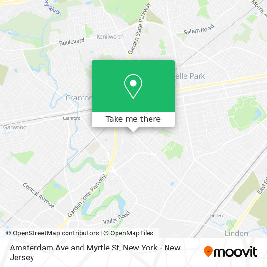 Amsterdam Ave and Myrtle St map