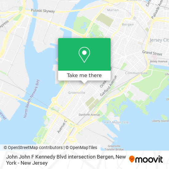 Mapa de John John F Kennedy Blvd intersection Bergen