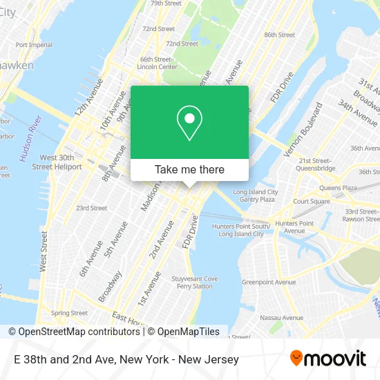 Mapa de E 38th and 2nd Ave