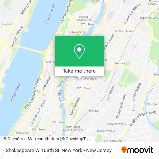 Shakespeare W 168th St map