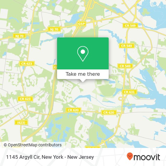 Mapa de 1145 Argyll Cir, Lakewood, NJ 08701