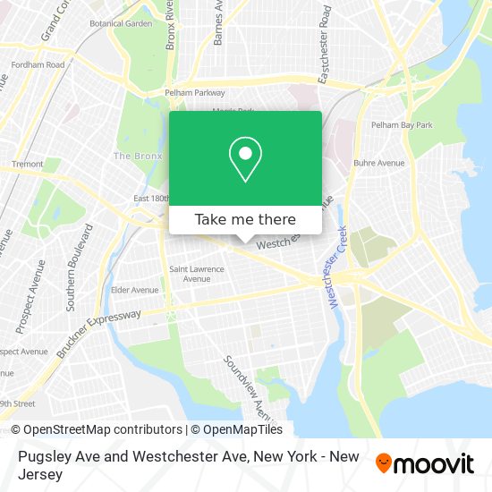 Pugsley Ave and Westchester Ave map