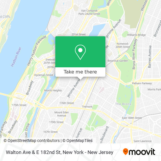 Walton Ave & E 182nd St map