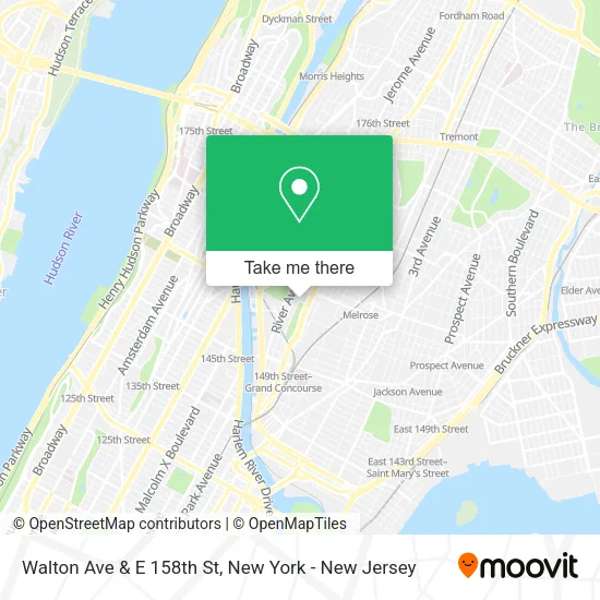 Walton Ave & E 158th St map