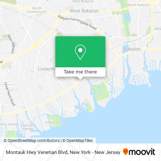 Mapa de Montauk Hwy Venetian Blvd