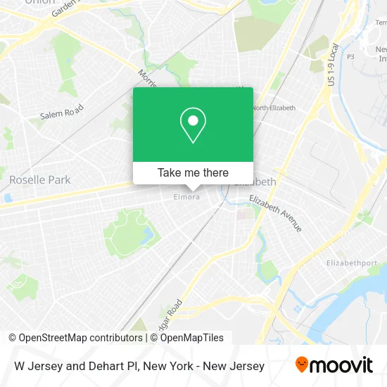W Jersey and Dehart Pl map