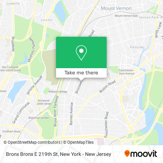 Bronx Bronx E 219th St map
