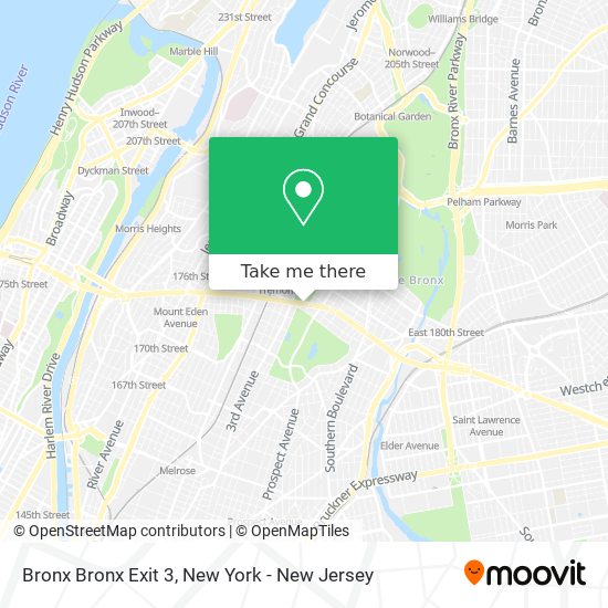 Mapa de Bronx Bronx Exit 3