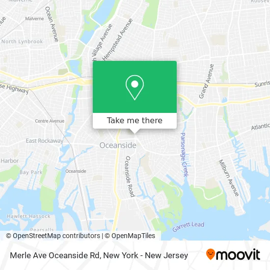 Merle Ave Oceanside Rd map