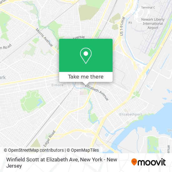 Winfield Scott at Elizabeth Ave map