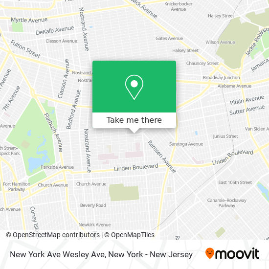 Mapa de New York Ave Wesley Ave