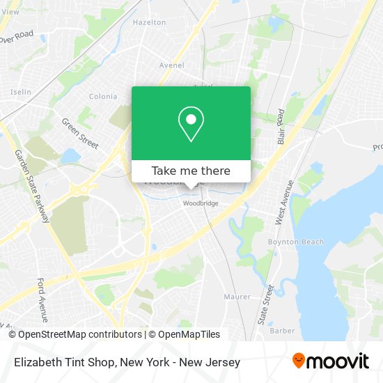 Elizabeth Tint Shop map