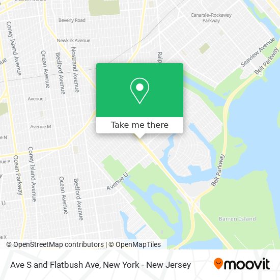Ave S and Flatbush Ave map