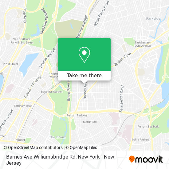 Barnes Ave Williamsbridge Rd map