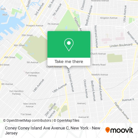 Coney Coney Island Ave Avenue C map
