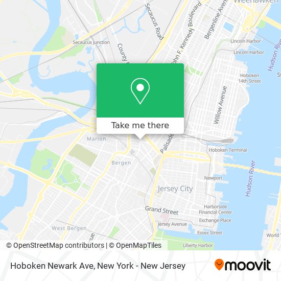 Hoboken Newark Ave map
