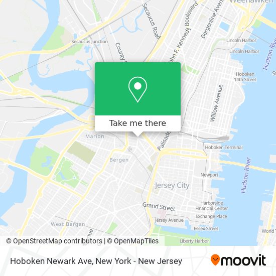 Mapa de Hoboken Newark Ave