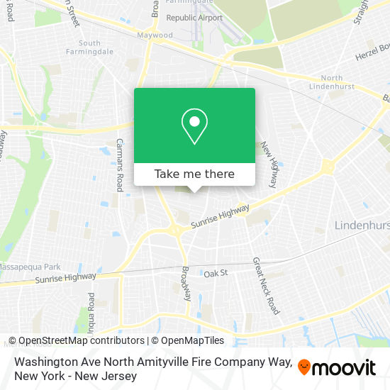Mapa de Washington Ave North Amityville Fire Company Way