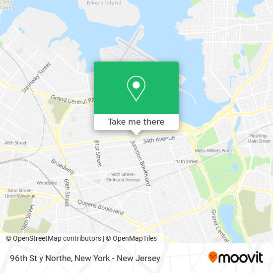 96th St y Northe map