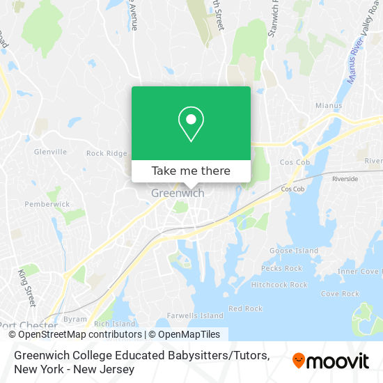 Mapa de Greenwich College Educated Babysitters / Tutors