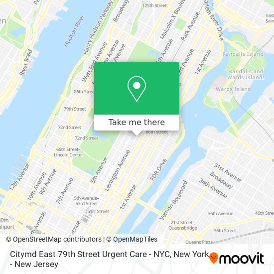Mapa de Citymd East 79th Street Urgent Care - NYC