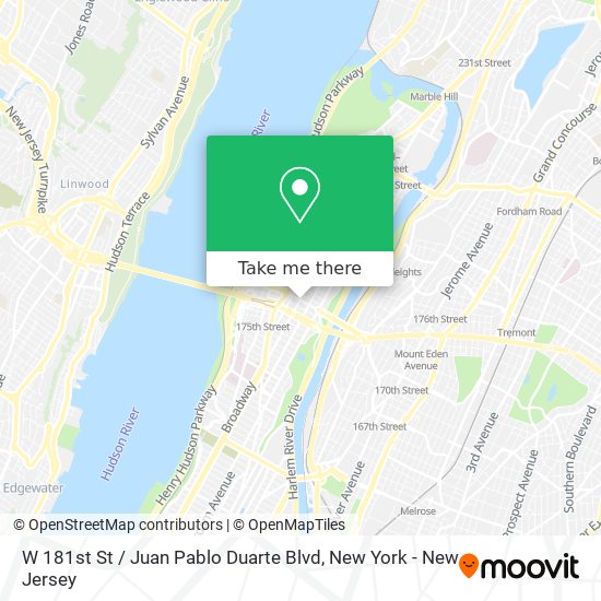 Mapa de W 181st St / Juan Pablo Duarte Blvd