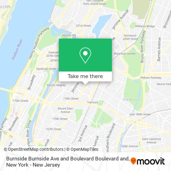 Mapa de Burnside Burnside Ave and Boulevard Boulevard and