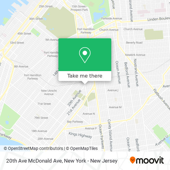 Mapa de 20th Ave McDonald Ave