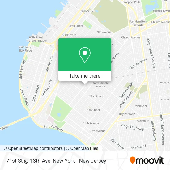 71st St @ 13th Ave map