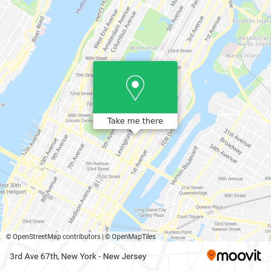 How to get to 3rd Ave 67th in Manhattan by Subway Bus or Train