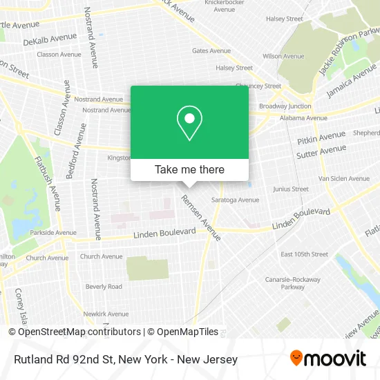Rutland Rd 92nd St map