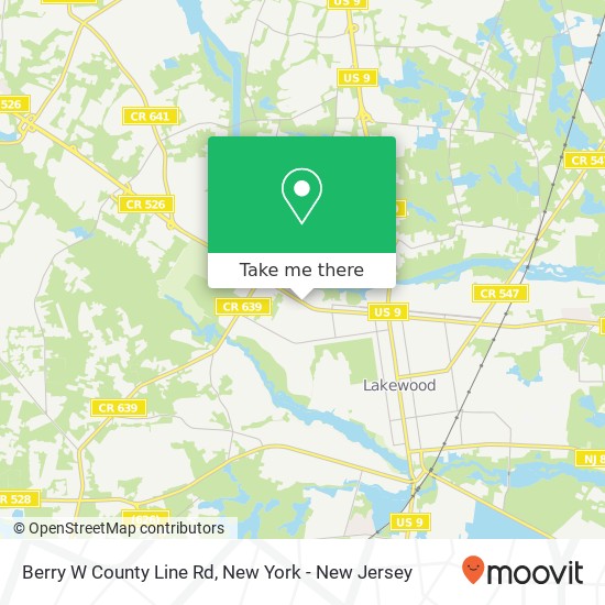 Mapa de Berry W County Line Rd, Lakewood, NJ 08701