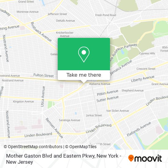Mother Gaston Blvd and Eastern Pkwy map