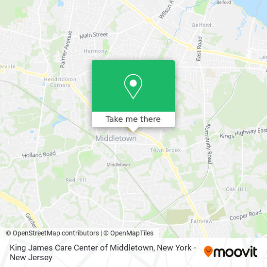 King James Care Center of Middletown map