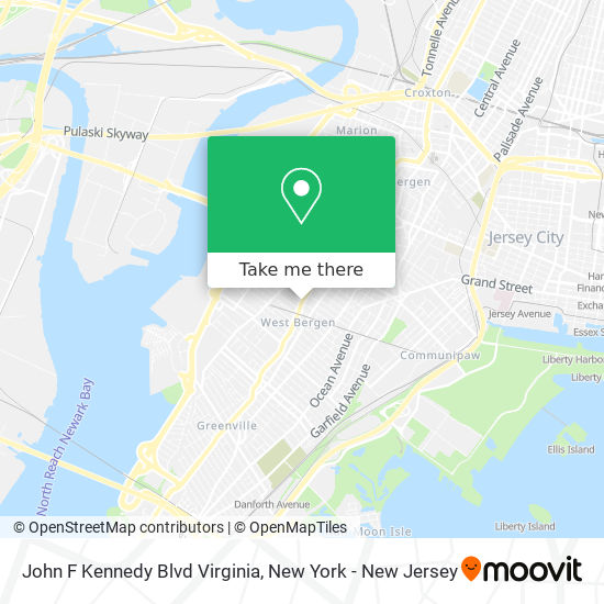 Mapa de John F Kennedy Blvd Virginia