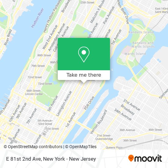 E 81st 2nd Ave map