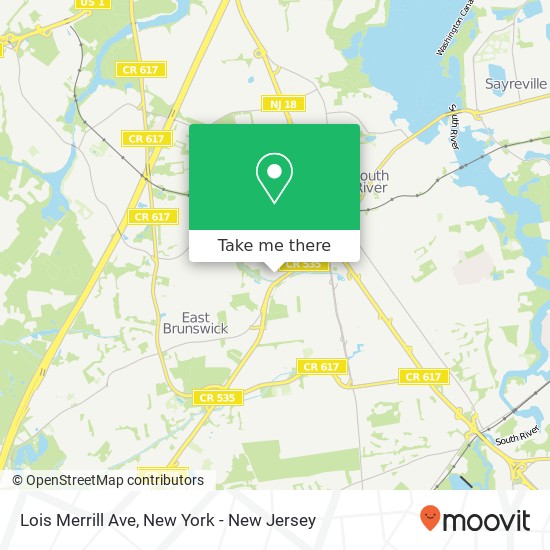Mapa de Lois Merrill Ave, East Brunswick, NJ 08816