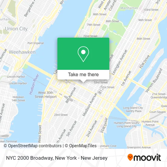 NYC 2000 Broadway map