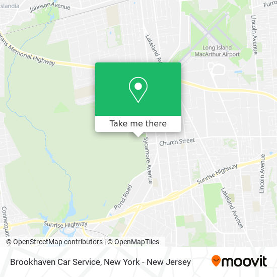 Mapa de Brookhaven Car Service