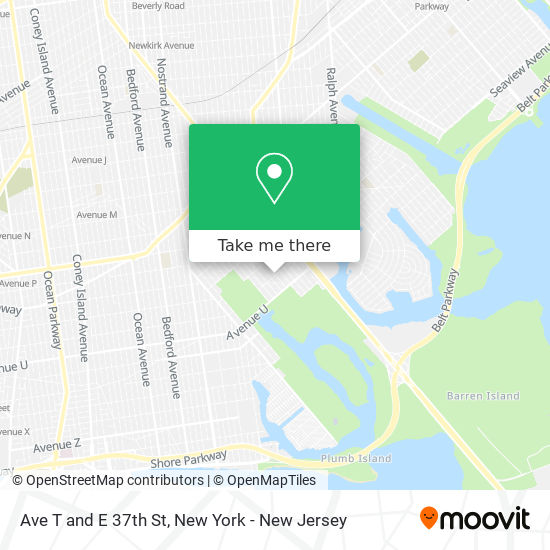 Mapa de Ave T and E 37th St