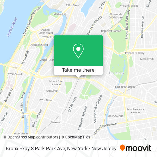 Mapa de Bronx Expy S Park Park Ave