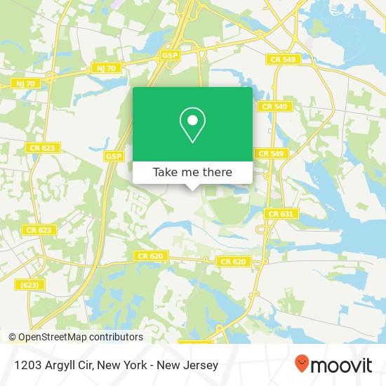 Mapa de 1203 Argyll Cir, Lakewood, NJ 08701
