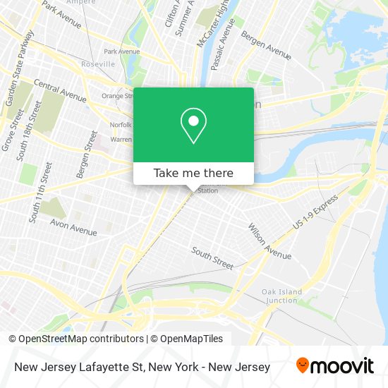 Mapa de New Jersey Lafayette St